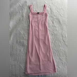 Women’s Wild Fable Light Baby Pink Fitted Midi Dress Size XXS Fairycore